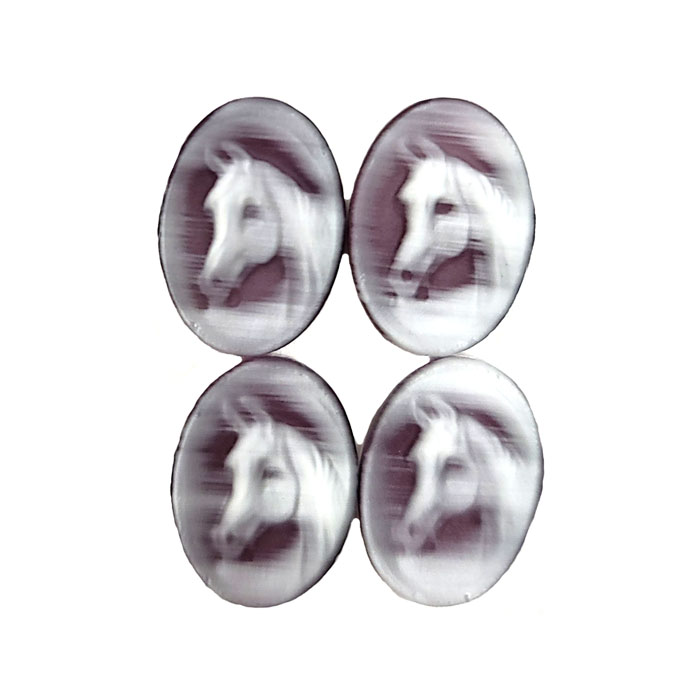13X18MM HORSE CAMEO CAT'S EYE PURPLE